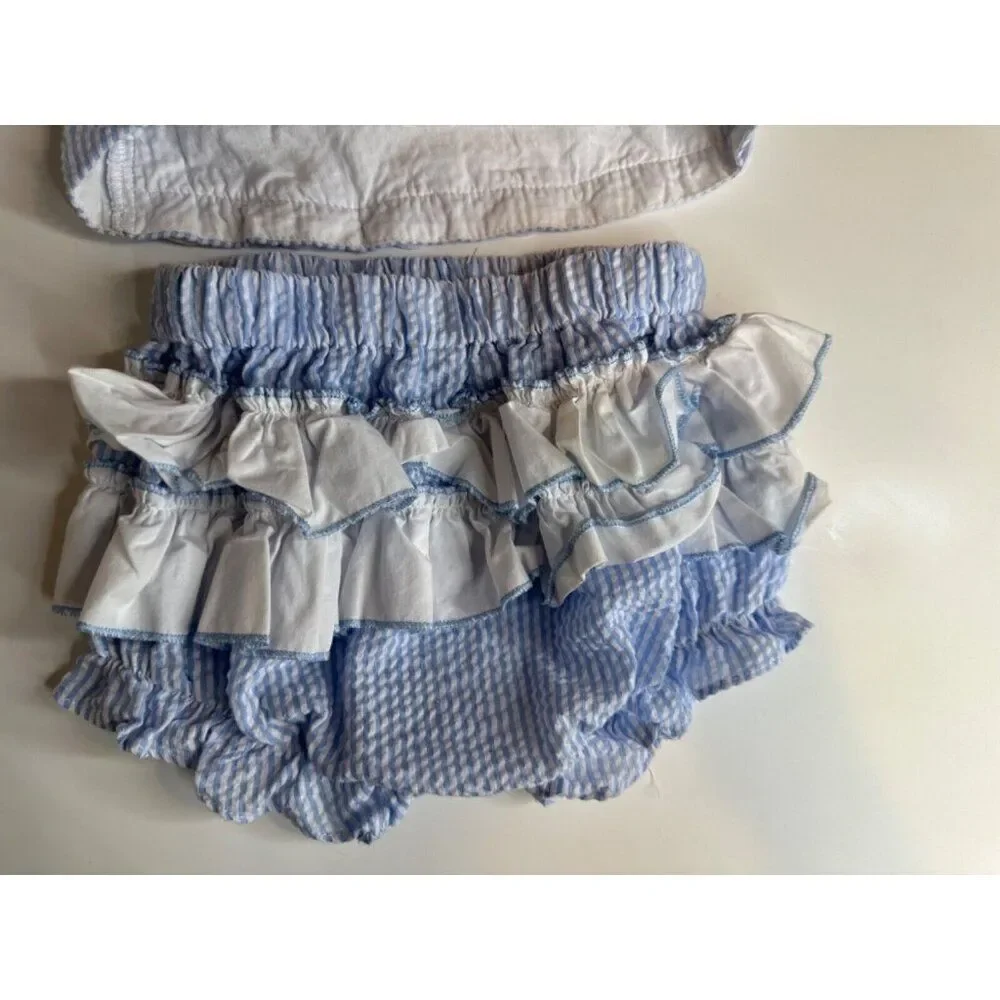 LIL CACTUS Bunny Two Piece Ruffle Bottom Outfit Easter 12-18 Month Unisex Spring